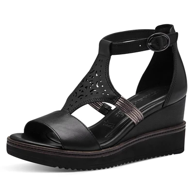 Abbildung von Tamaris Keilsandalette, Damen, Größe: 40, Black Schuhe