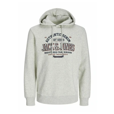 Abbildung von Jack &amp; Jones LOGO Kapuzenpullover, Herren, Größe: 3XL, White melange