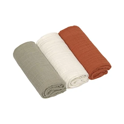 Abbildung von LÄSSIG Stoffwindeln Mulltuch Set M, Olive/milky/rust (Set, 3 St), PETA approved vegan