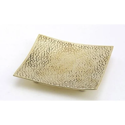 Abbildung von Kerzenteller, Dekoteller Quadrat Messing Gold poliert 10 x cm