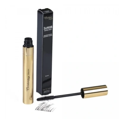 Abbildung von Mascara SuperB Christian Faye, schwarz, geeignet für Wimpernverlängerungen, wasserlöslich, elegante mit Silikonbürste, maximale Länge und Volumen perfekter 24 Stunden Halt ohne zu verschmieren