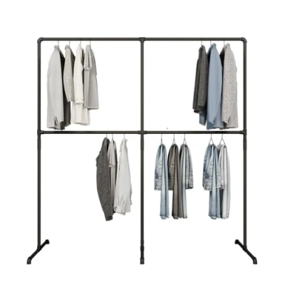 Abbildung von pamo. design Kleiderständer LAS, (Kleiderstange ohne Bohren), Offene und freistehende Kleiderstange