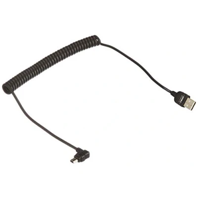Abbildung von System S Mini USB Kabel Datenkabel Ladekabel Dehnbares Spiralkabel mit 90 Winkelstecker Grad gewinkelt 50 135 cm