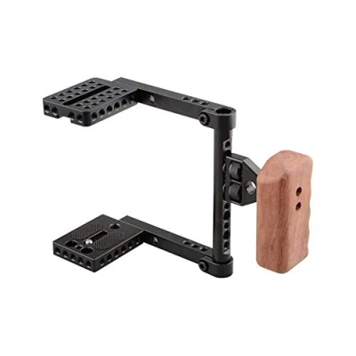 Abbildung von CAMVATE DSLR Video Kamera Käfig Stabilisator Rig mit Holzgriff für 70D 600d 750d 80d gh5 (Rechte Hand)