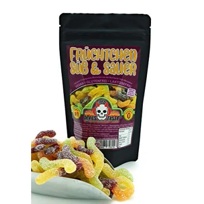 Abbildung von Früchtchen süß &amp; sauer veganes Fruchtgummi 200g Hotskala: 0 im ZIP Beutel