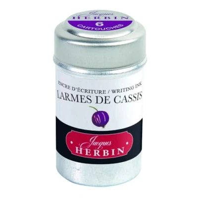 Abbildung von 6 x Herbin Tintenpatronen VE=Dose mit Stück Cassis