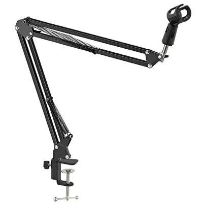 Abbildung von Mikrofon arm, Mikrofonständer, einstellbarer Mikrofonarm, 3/8&quot; auf 5/8&quot; Adapter und Mikrofonclip, Mikrofonarm Geeignet für HyperX QuadCast Blue Yeti Rode Elgato, Aufnahme Podcasts Streaming