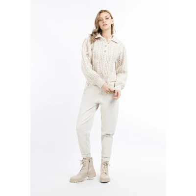 Abbildung von DREIMASTER Vintage Strickpullover für Damen XS/S / Off White 74% PolyesterAcrylic 26% Polyester