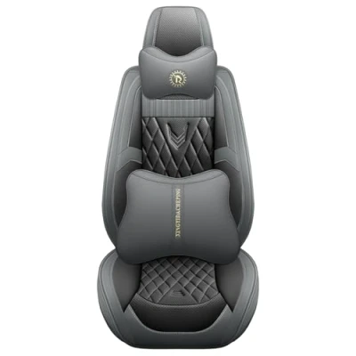 Abbildung von Eunncu Autositzbezüge komplettes Set Universal in Stylish Design Schonbezüge für Vordersitze und Rückbank Auto Sitzbezüge Airbag Kompatibel Premium Wasserdicht Sitzbezug, Schwarz Grau