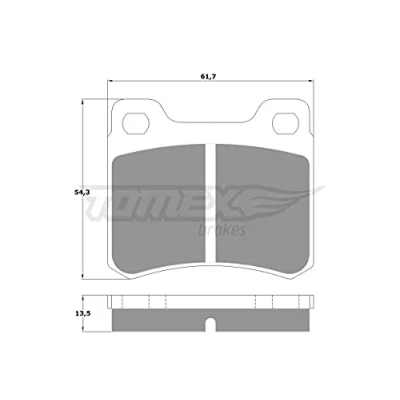 Abbildung von TOMEX brakes TX 10 37 Bremsbelagsatz Hinterachse MERCEDES BENZ: 190