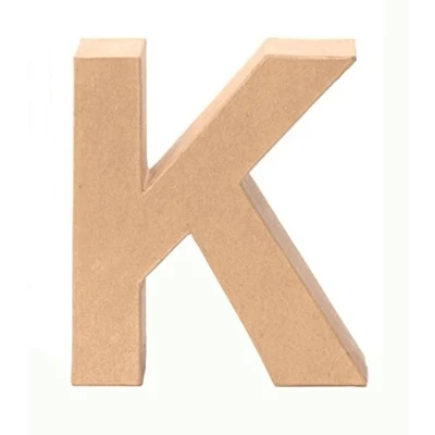 Abbildung von Glorex 6 2029 111 Papp Buchstabe K, aus brauner Pappe, ca. 17,5 X 5,5 cm groß, zum bemalen und bekleben, für Serviettentechnik Décopatch, ideal als Dekoration
