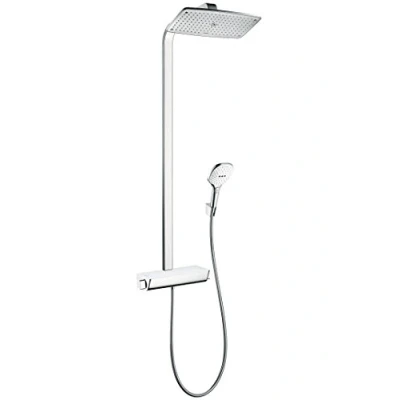 Abbildung von hansgrohe Duschsystem &quot;Raindance E&quot;, (Komplett Set), Raindance E 360 wassersparend mit Thermostat Weiß/chrom