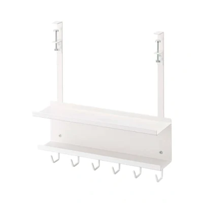 Abbildung von Yamazaki 5461 SMART Untertisch Organizer für Kabel und Router, weiß, Stahl, minimalistisch, 40 x 11.5 43 cm