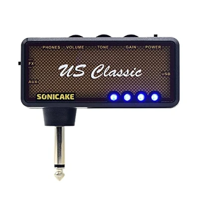 Abbildung von SONICAKE Mini Verstärker Gitarren Reverb Effekt AMP Kopfhörer Pocket wiederaufladbar Kopfhörerverstärker US Classic