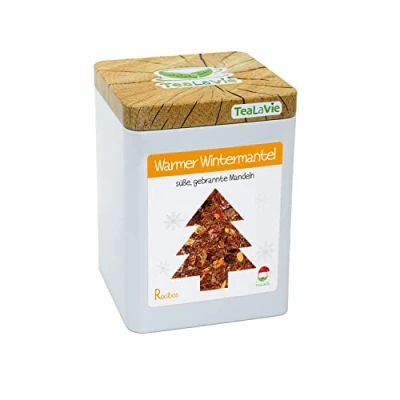 Abbildung von TEALAVIE Wintertee Warmer Wintermantel süße gebrannte Mandeln 100g Dose loser Rooibos Tee
