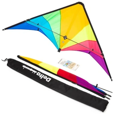 Abbildung von HQ Delta Hawk Neon Rainbow Lenkdrachen. ab 14 Jahren. 72x146cm