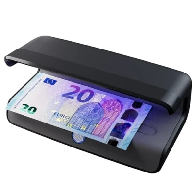 Abbildung von Safescan 55 LED Geldscheinprüfgerät mit ultrastarkem UV Licht Falschgeldprüfgerät für Banknoten, Kreditkarten &amp; Ausweise Geldprüfer 3 leistungsstarken Lichtern Geldprüfmaschine