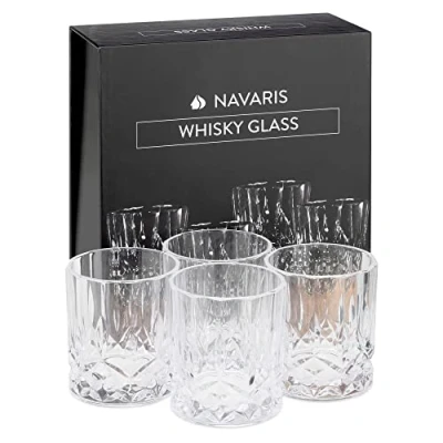 Abbildung von Navaris Whiskyglas 4er Set Whiskey Gläser Rum Whiskygläser Whisky Tumbler, Glas