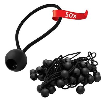 Abbildung von ECENCE Spanngurt 50x Spann Gummi mit Kugel Schwarz Planenspanner (50 St)