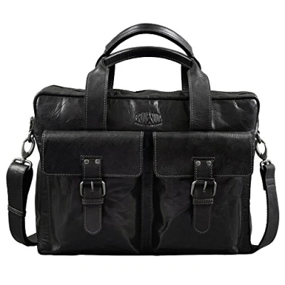 Abbildung von Pride &amp; Soul Laptoptasche Real me 400x280x150mm Leder schwarz
