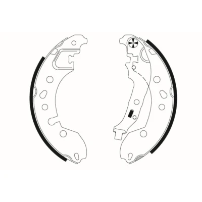 Abbildung von TEXTAR 91080700 Bremsbacken 203 38 mit Handbremshebel RENAULT: Twingo 2, 3 Schrägheck, II Kasten / SMART: Fortwo III Coupe