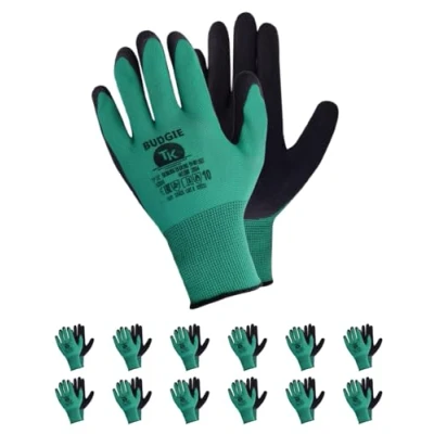 Abbildung von TK Budgie Arbeitshandschuhe Satz von 12 Paar Handschuhe aus PVC Baumwolle Gartenarbeit Arbeitsschutz (8)