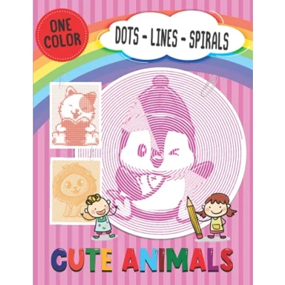 Abbildung von Cute Animals Dots Lines Spirals: Very First Coloring Book for Kids in Spirals Style (One Color Kids, Band 10)