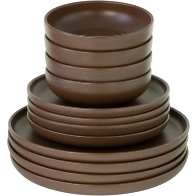 Abbildung von CreaTable Teller Set &quot;Geschirr Uno&quot;, (Set, 12 tlg., Tafelservice für 4 Personen), Service, harmonisch ausbalancierte Form, Teile, Personen
