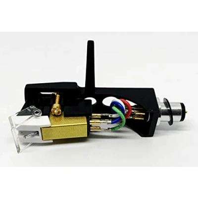 Abbildung von Patrone und Stylus, konische Nadel schwarzes Kopfgehäuse mit Befestigungsschrauben für Technics SL 1200, 1210, 1600, 1610, 1700, 235, 23A, B2, B202
