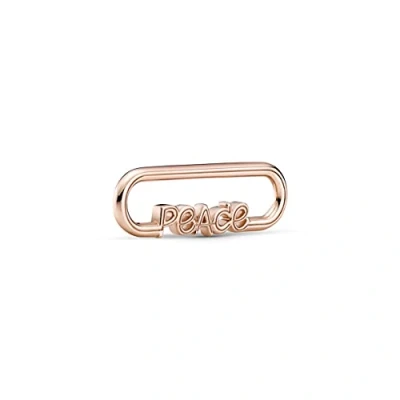 Abbildung von Pandora ME Styling Wort Link Peace mit 14 Karat rosévergoldeter Metalllegierung, Kompatibel Armbänder, 789698C00