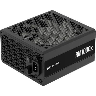 Abbildung von Corsair RM1000x ATX Netzteil, voll modular, geräuscharm, kompatibel mit 3.1, Unterstützung PCIe 5.1, Cybenetics Gold Efficiency, Nativer Anschluss 12 V 2 x 6, Schwarz