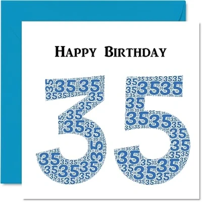 Abbildung von Lustige Geburtstagskarte zum 35. Geburtstag für Männer Shapecloud Happy Birthday Karte Vater, Mutter, Sohn, Tochter, Bruder, Schwester, Onkel, Tante, Cousin, 145 mm x Grußkarten,