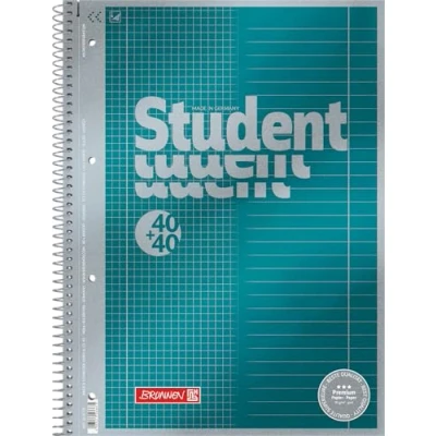 Abbildung von BRUNNEN Collegeblock Student Duo, A4 kariert und liniert, 80 Blatt, 4 fach Lochung, 90 g/m²