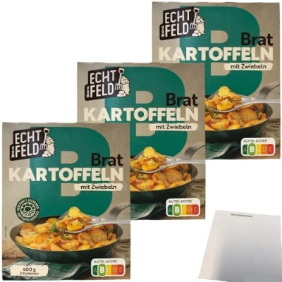 Abbildung von usy Bundle für Echt vom Feld Bratkartoffeln mit Zwiebeln 3er Pack (3x400g Packung) + Block