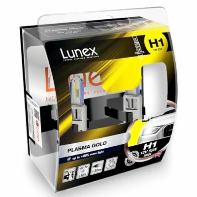 Abbildung von Lunex H1 PLASMA GOLD 448 Scheinwerfer Halogenbirnen Lampen Gelb 12V 55W P14,5s 2800K duobox (2 Stücke)