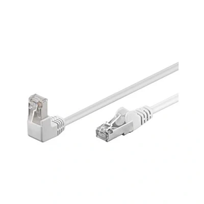 Abbildung von Goobay 94183 CAT.5e F/UTP Patch Kabel 90 nach oben gewinkelt, gerade / gewinkeltes Netzwerkkabel, doppelt geschirmt, 10 Meter, weiß