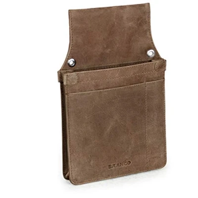 Abbildung von BRANCO Kellnerbörse Profi Kellnerholster / Kellnerhalfter aus geöltem Echt Leder, Braun, Modell 41434