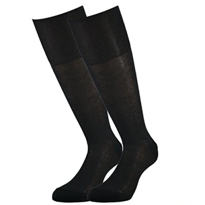 Abbildung von Fontana Calze, 6 Paar lange Herrensocken aus 100% Baumwolle Schottlandgarn., anthrazit, One size
