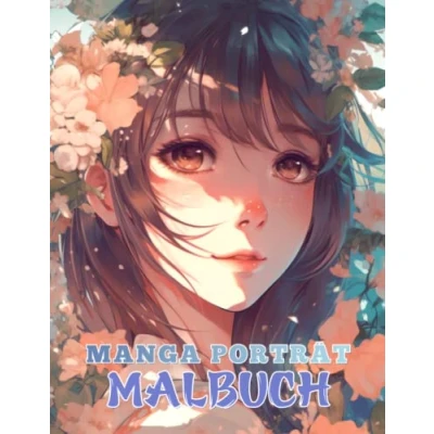 Abbildung von Manga Porträt Malbuch: 50 entzückende Malseiten für Mädchen, Erwachsene und Kinder. Ideal Anime Fans, um sich zu entspannen kreativ sein.