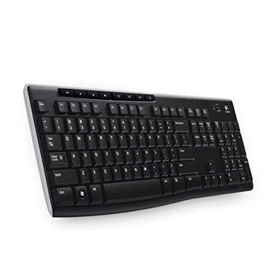 Abbildung von Logitech K270 Kabellose Tastatur, 2.4 GHz Verbindung via Unifying USB Empfänger, 8 Multimedia und Schortcut Tasten, Spritzwassergeschützt, 2 Jahre Batterielaufzeit, QWERTZ Tschechisch Layout, Schwarz