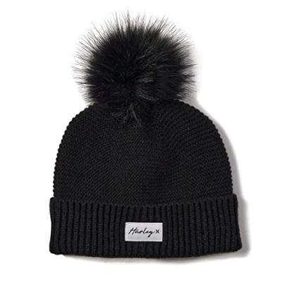 Abbildung von Hurley Damen W Candace Pom Beanie Baseballkappe, Schwarz, Einheitsgröße EU