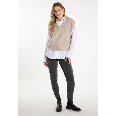 Abbildung von Dreimaster Incus Strickpullover, Damen, Größe: XL/XXL, Hellkamel melange