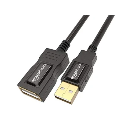 Abbildung von Amazon Basics 7GV4 USB A 2.0 Stecker auf Buchse Verlängerungskabel (1 m), Schwarz