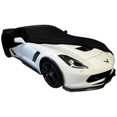 Abbildung von Star Cover Indoor Autoabdeckung kompatibel mit Corvette C7 Spiegeltaschen SUPER Soft Stretch