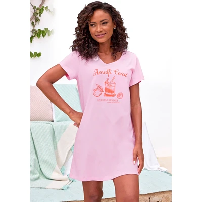 Abbildung von Lascana Vivance Dreams BY Dolce VITA Bigshirt Nachthemd, Damen, Größe: 32/34, Pink