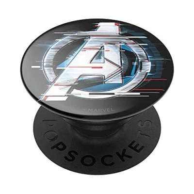 Abbildung von PopSockets PopGrip Ausziehbarer Sockel und Griff für Smartphones Tablets mit einem Austauschbarem Top Shattered Avengers Logo Gloss