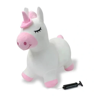 Abbildung von Jamara Hüpftier Einhorn mit Plüschbezug, inkl. Luftpumpe