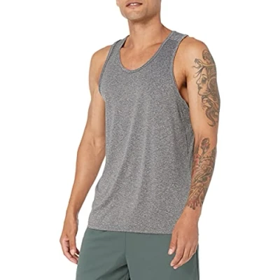 Abbildung von Amazon Essentials Herren Active Tech Stretch Tanktop, Ärmellos, Schwarz Heide, S
