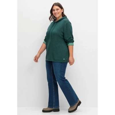 Abbildung von Sheego MIT Hohem BUND Jeans Bootcut, Damen, Größe: 48, Dark blue denim