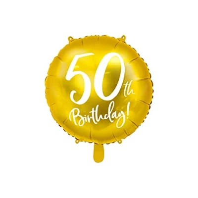 Abbildung von Luftballon 50. Geburtstag Ballon 50 Gold Folienballon Nummer Frauen Männer Folienluftballon 45cm Heliumballon Zahl